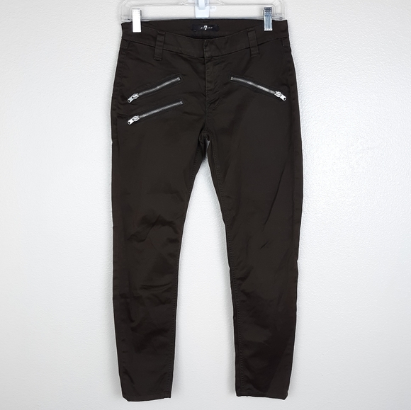 7 For All Mankind Wren Zipper Crop Pants Size 25 - Picture 2 of 14